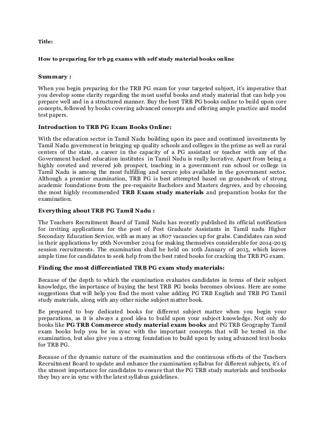 Pg Trb English Material Pdf